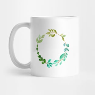 wreath of leaves watercolor Mug